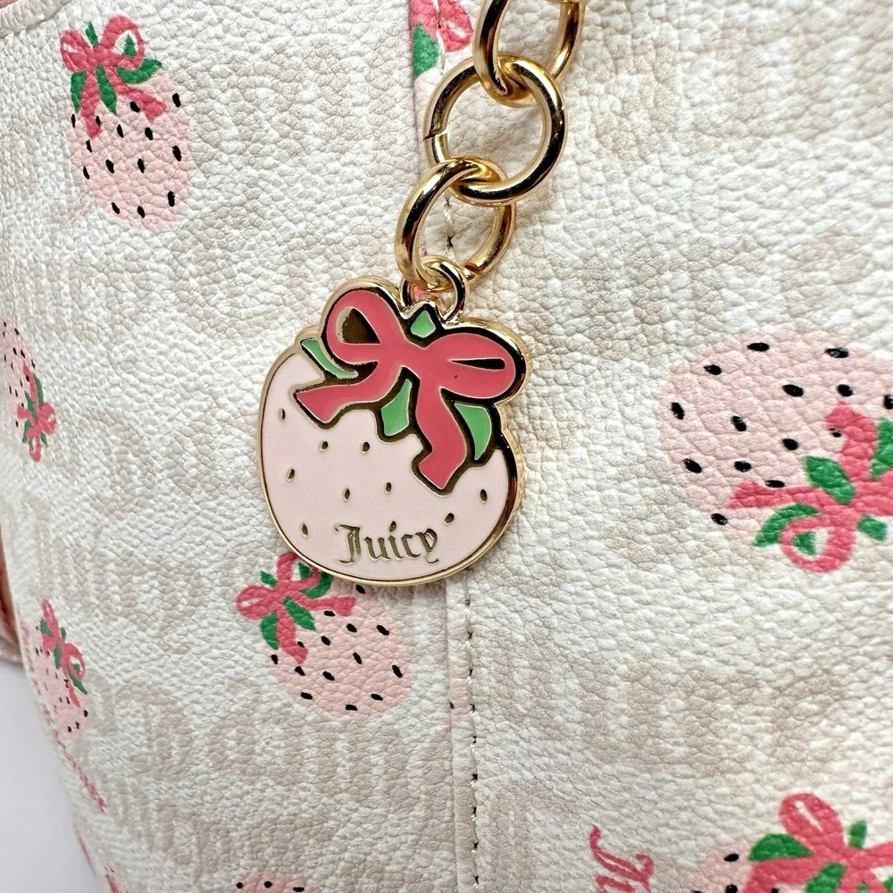 Juicy Couture Large Strawberry Backpack Pink White Berry Sweet Bag NWT Y2K